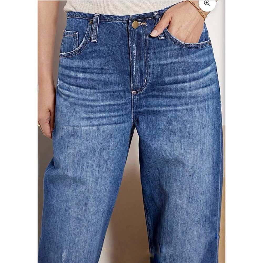 Evereve Ever Slouchy High Rise Wide Leg Jeans - Picture 3 of 9